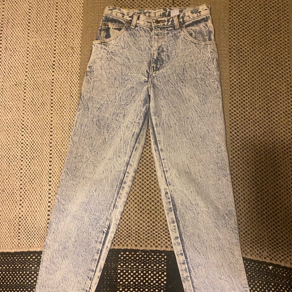 Vintage 80s High Waist Made in the USA Bleached Jeans